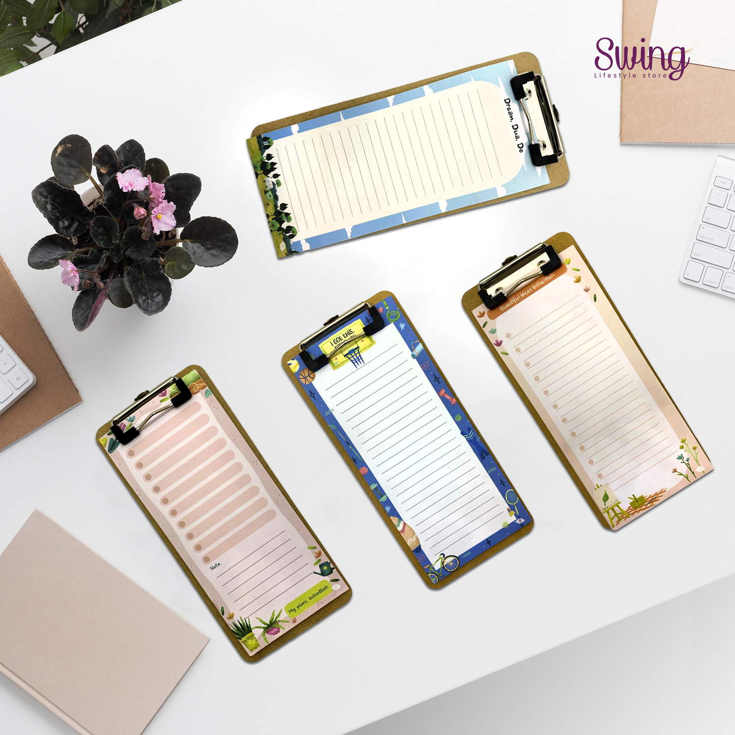 Long Memo Pad with Clipboard ( 7 designs )