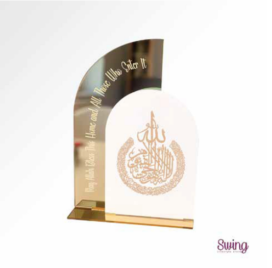 ENGRAVED GOLD ACRYLIC TABLE STANDEE