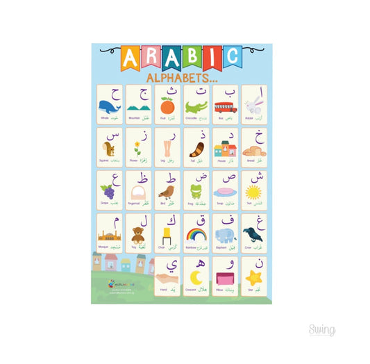 Muslimazing Arabic Alphabet Poster - Pictures